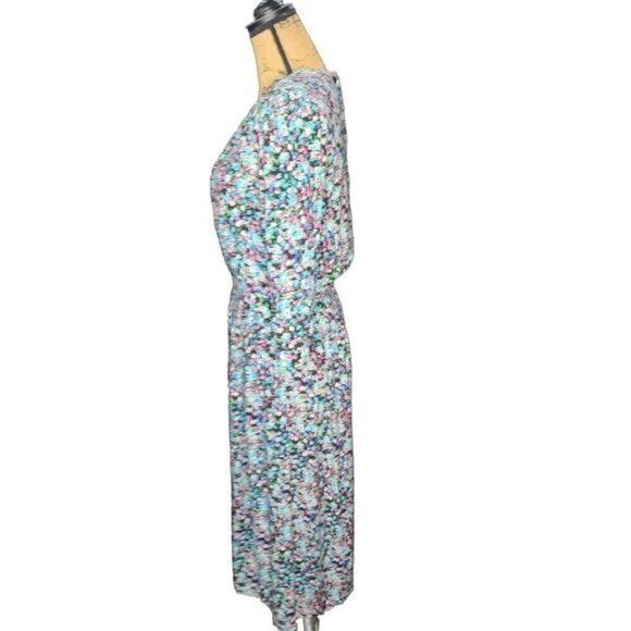 Vintage Dainty Blue Pink Cottagecore Floral Dress - Picture 3 of 16